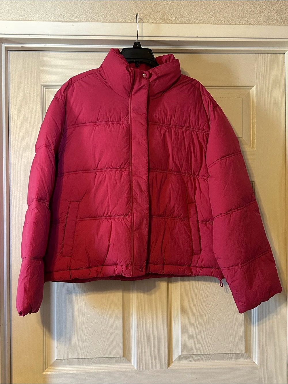 Pink Old Navy puffer jacket